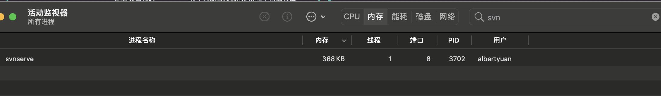 SVN服务器启动状态查看